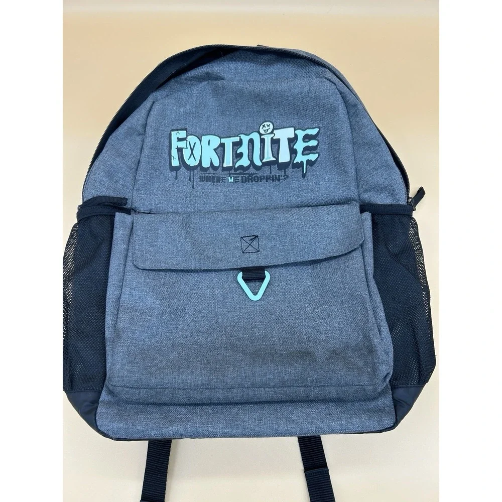 Fortnite Backpack Gray Teal Llama Gaming School Travel Book Bag Kids